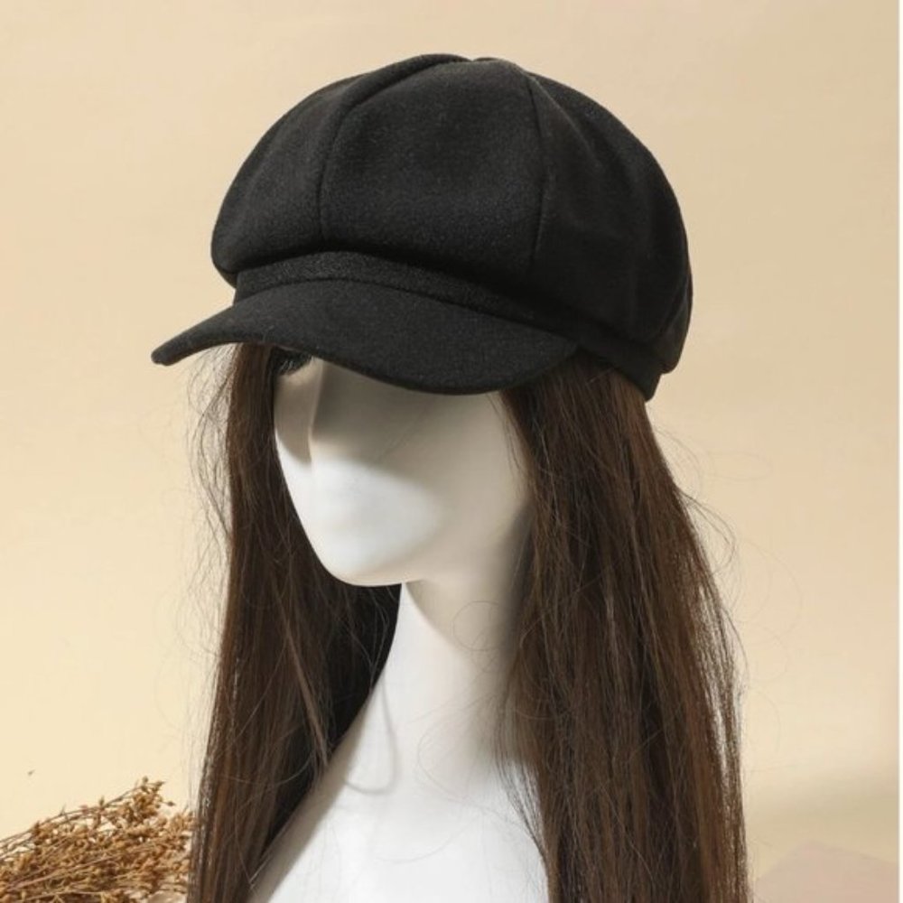 Black Baker Boy Cap - Picture 2 of 4